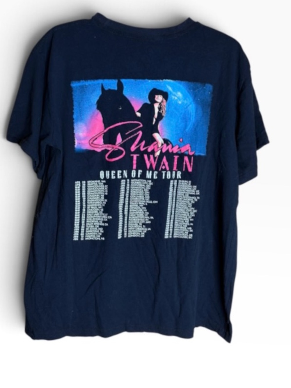 Shania Twain Queen of Me Tour 2023 XL Concert Tee Whiskey Graphic Black